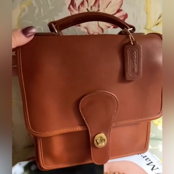 VINTAGE COACH BRITISH TAN LEATHER STATION BAG 5130 - Picture 15 of 16